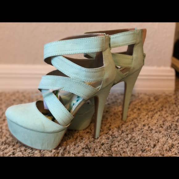 Teal wrap up stilettos - Picture 3 of 4